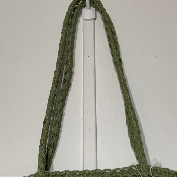 *SOLD* MOST WANTED USA Seagrass Woven Tote Shoulder Bag in Green - Picture 3 of 11